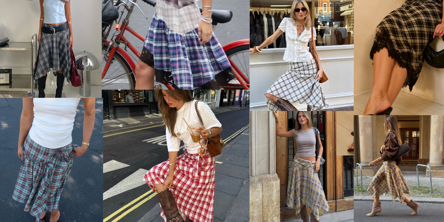 Os quadrados estão de volta às saias. 18 looks para adotar a tendência que promete dominar o outono