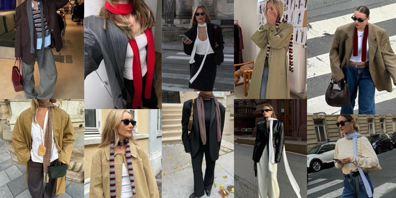 Não aquece grande coisa, mas pinta não lhe falta. O skinny scarf está de volta e eis 16 looks para o adotar