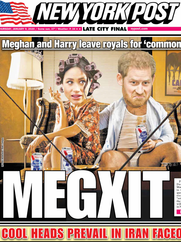 A polémica capa do 'New York Post' popularizou o termo Megxit