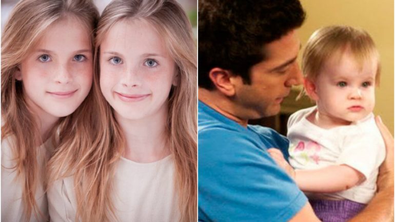 Na série 'Friends', a filha de Ross e Rachel chamava-se Emma e foi interpretada pelas gémeas Noelle e Cali Sheldon.