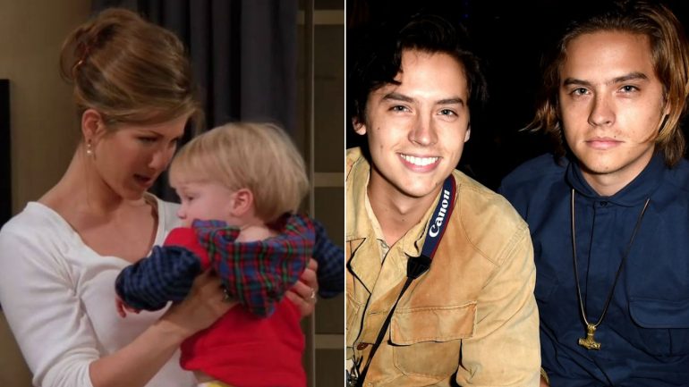 Cole e Dylan Sprouse eram apenas bebés quando interpretaram Ben, o filho de Ross e Carol em 'Friends'.