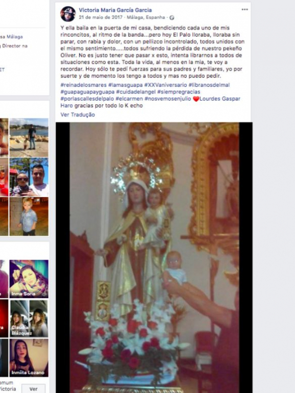 A imagem e mensagem publicadas no Facebook de Vicky.