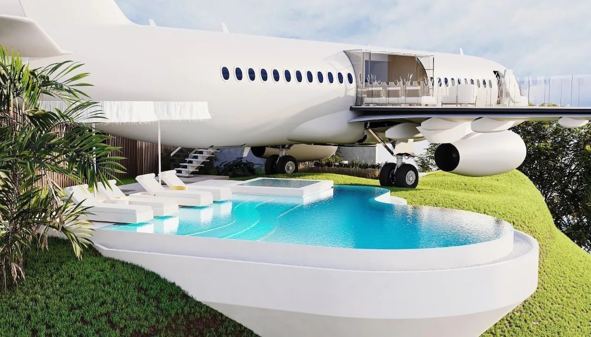 Este avião não levanta voo, mas leva-nos ao céu. Fica em Bali e foi transformado numa villa de luxo