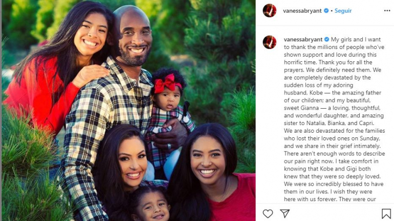 Mulher de Kobe Bryant fala sobre a tragédia publicamente pela primeira vez