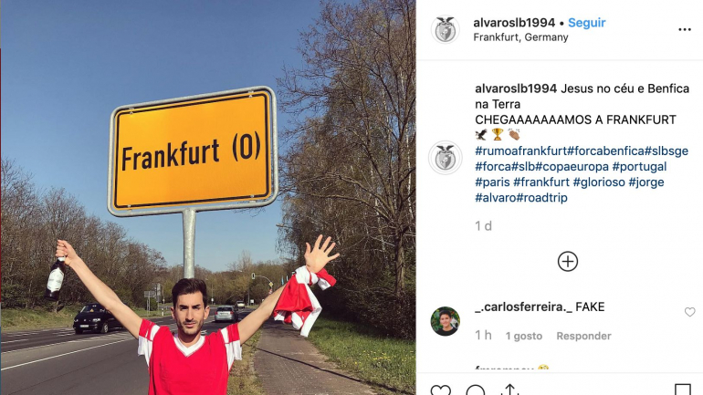 Uma das publicações partilhadas na página de Instagram falsa