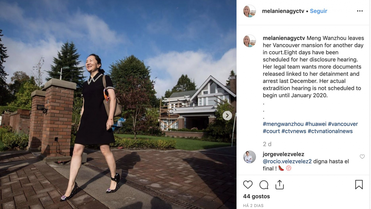 Meng Wanzhou teve uma nova audiência no tribunal de Vancouver