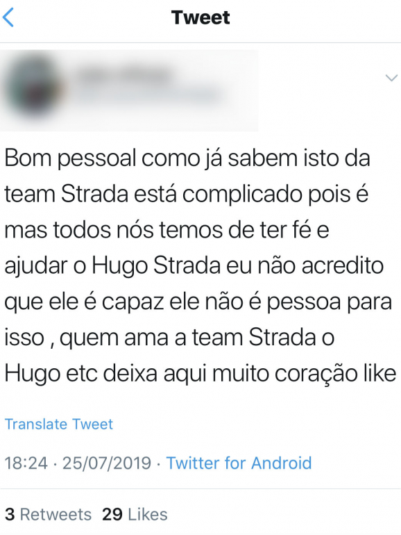 O que dizem os fãs da Team Strada nas redes sociais