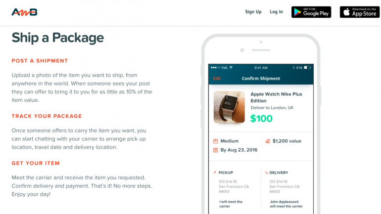 Na app, o comprador consegue acompanhar a encomenda até chegar ao destino