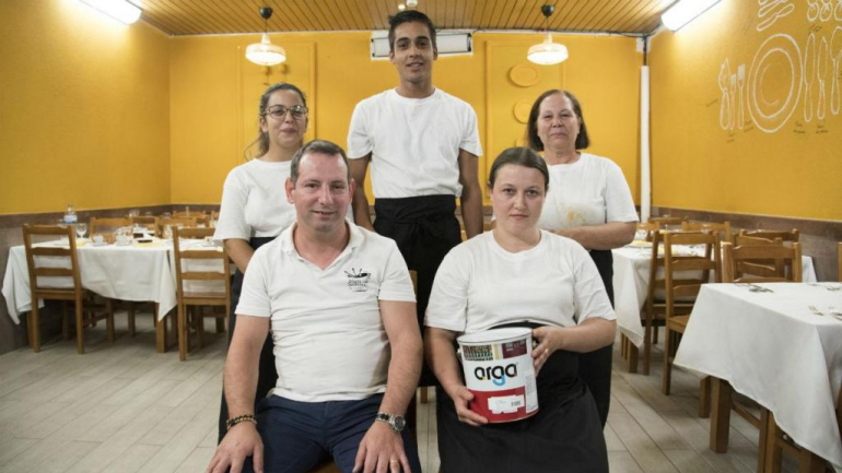 O staff do restaurante
