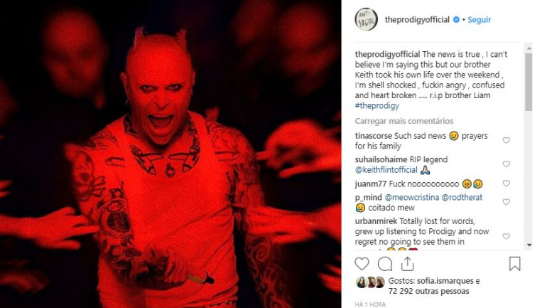 As homenagens a Keith Flint, vocalista dos The Prodigy
