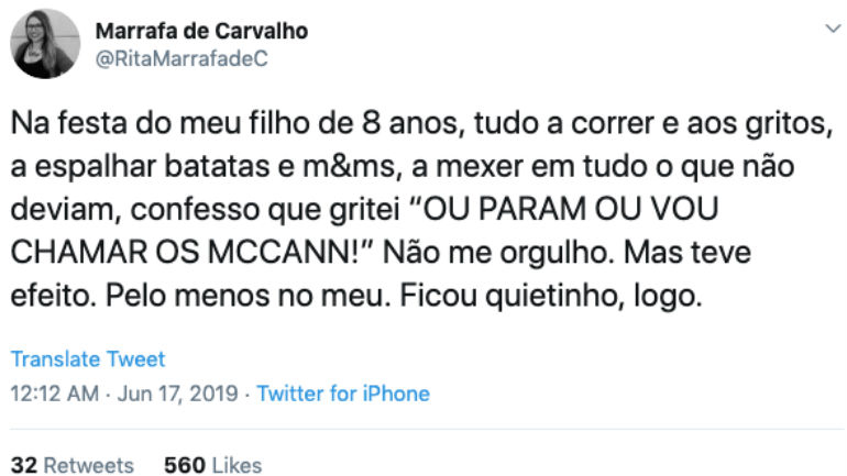 Rita Marrafa de Carvalho publicou este texto a 17 de junho