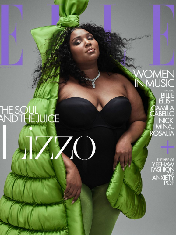 A cantora Lizzo, na capa da 'Elle'