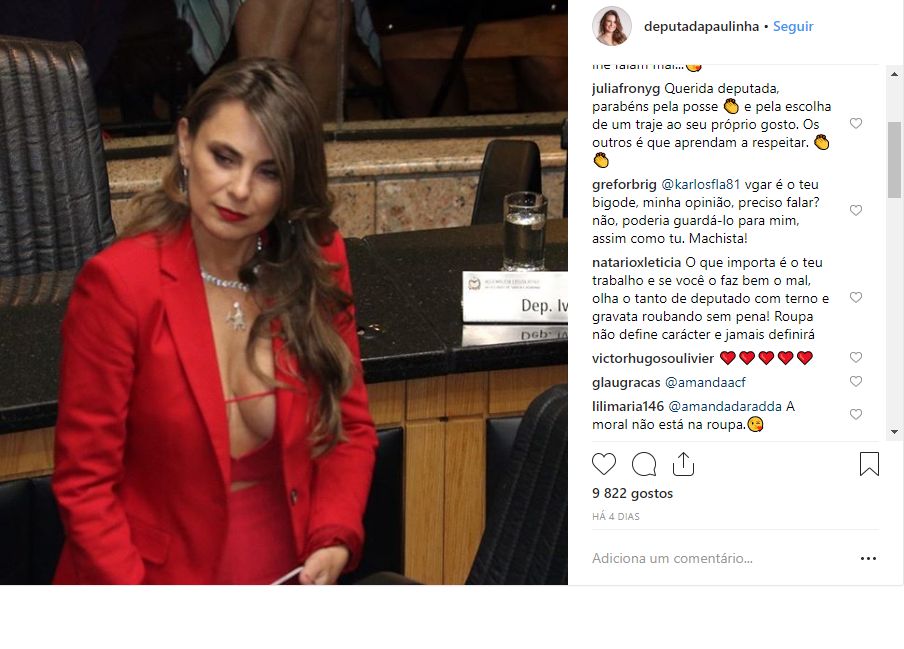 Decote de deputada brasileira Ana Paula da Silva gera polémica
