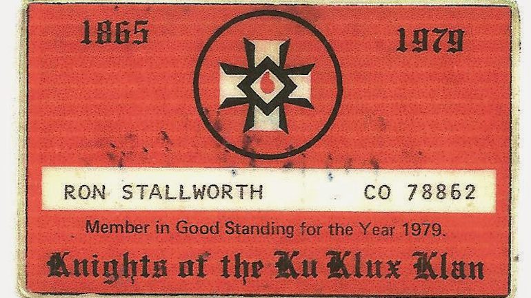 Cartão de membro do KKK de Ron Stallworth