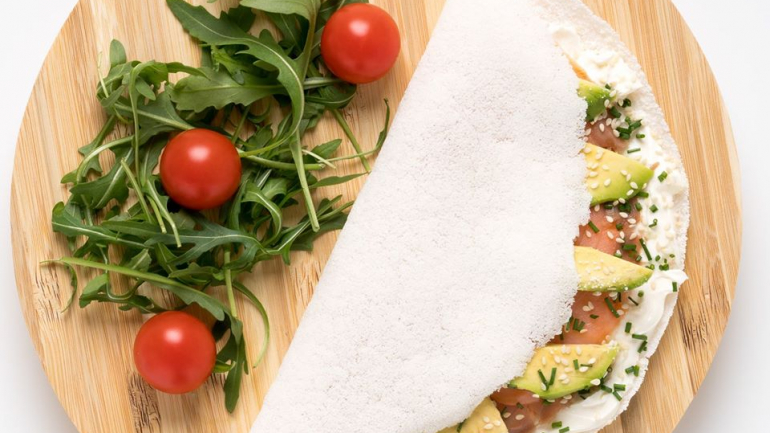 Seja qual for a tapioca que escolher, conte sempre com queijo coalho nos ingredientes