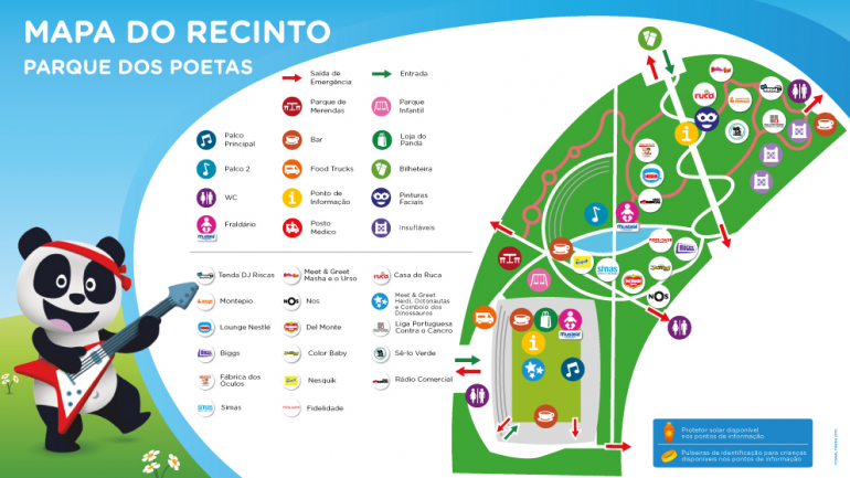 Este é o mapa do recinto do Festival Panda