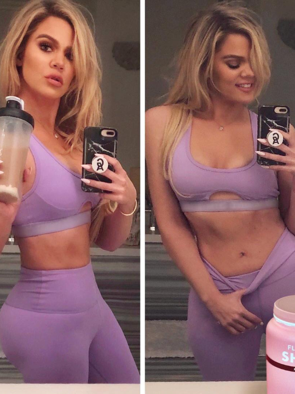 Khloé Kardashian a promover a marca Flat Tummy Co. 