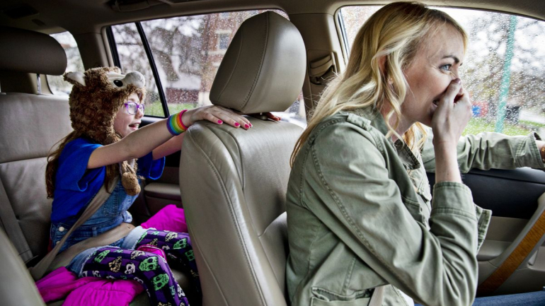 Heather e a filha Marlo, 9 anos