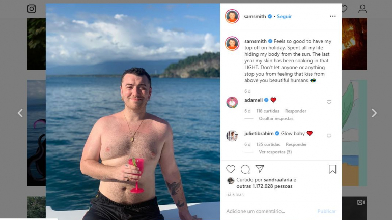 Sam Smith nunca teve tantos gostos no Instagram até partilhar esta fotografia nu na praia