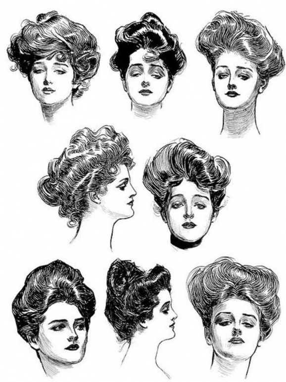 Os penteados típicos 'Gibson Girl'