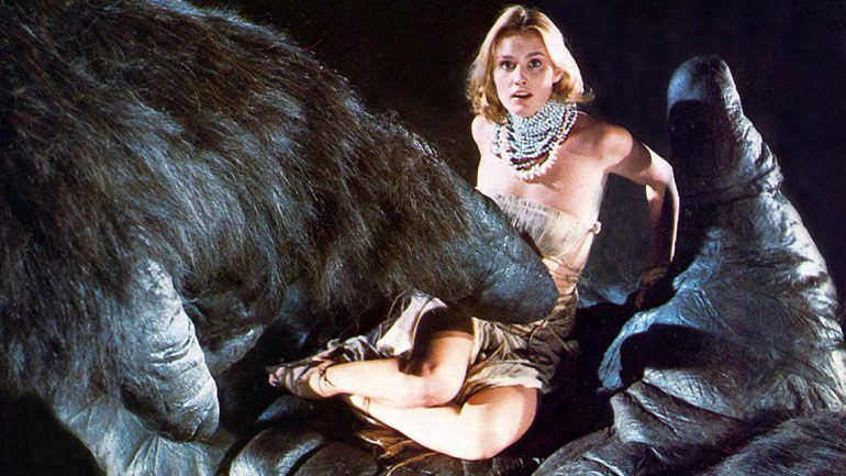 A atriz no seu primeiro filme 'King Kong' (1976), de John Guillermin