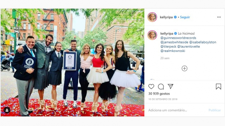 O momento em que Kelly ganhou o recorde mundial Guinness