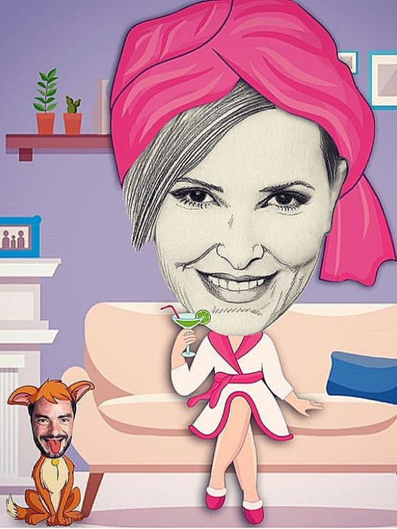 A caricatura de Cristina Ferreira e Cláudio Ramos 