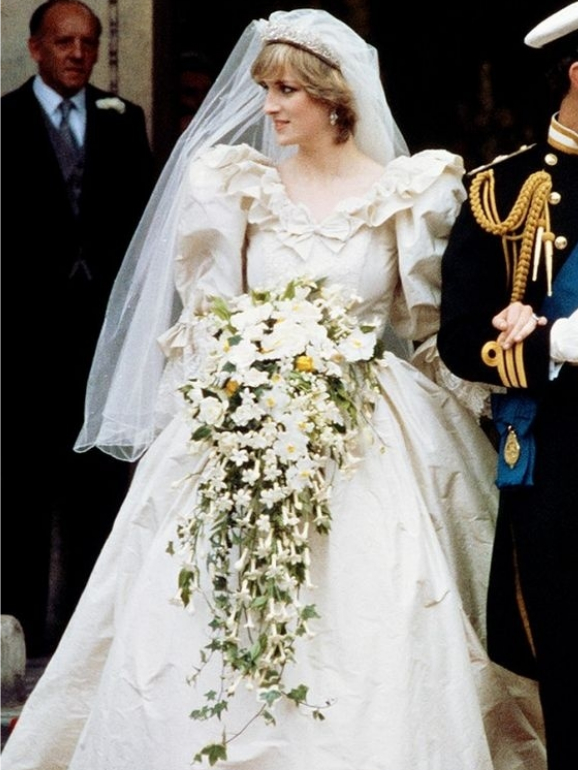 A princesa Diana no seu dia de casamento 