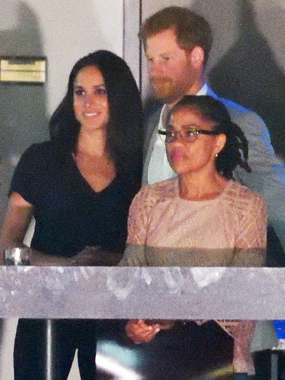 Príncipe Harry, Meghan Markle e a mãe, Doria Ragland.