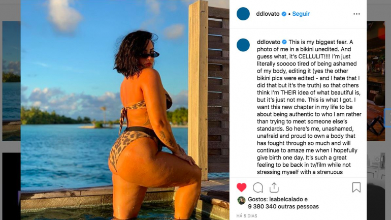 Demi Lovato publicou uma fotografia no Instagram sem edições