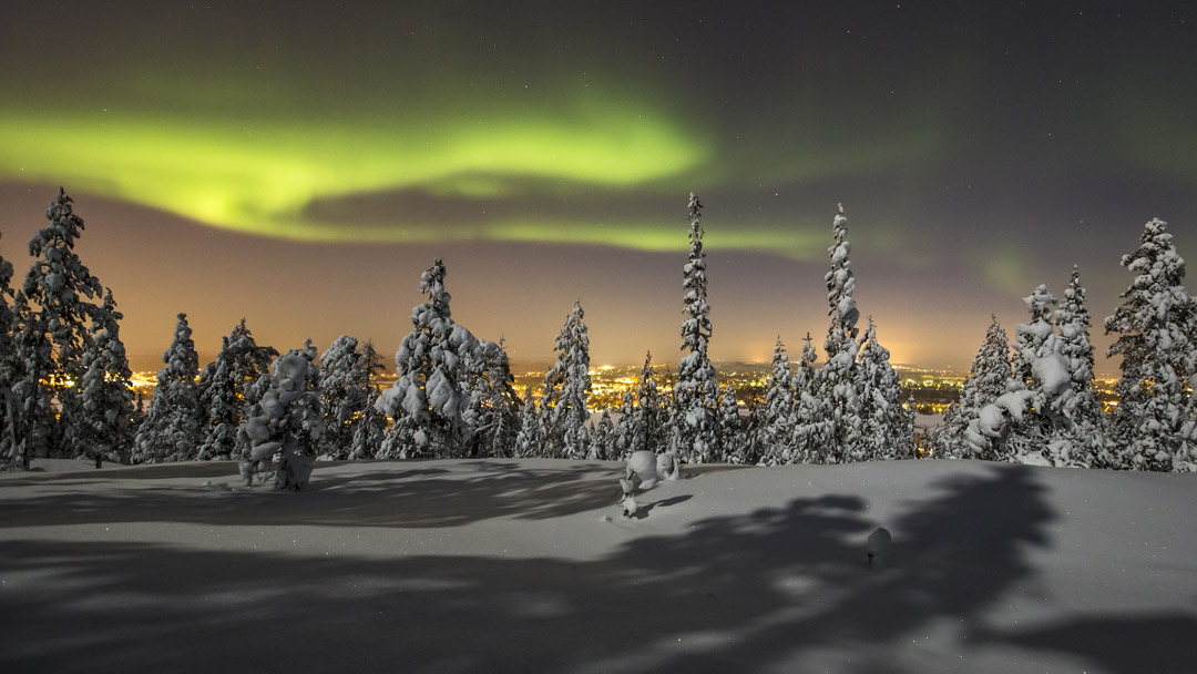 Auroras boreais na Lapónia