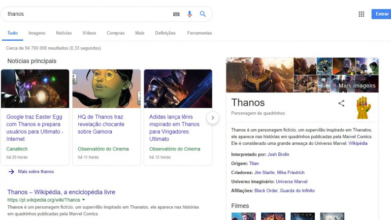 A Google escondeu um Easter Egg sobre o filme 'Vingadores: Endgame'