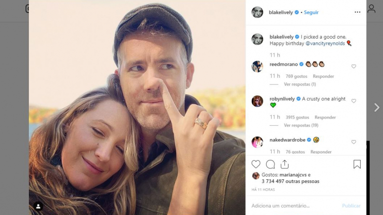 Publicação de Blake Lively no Instagram