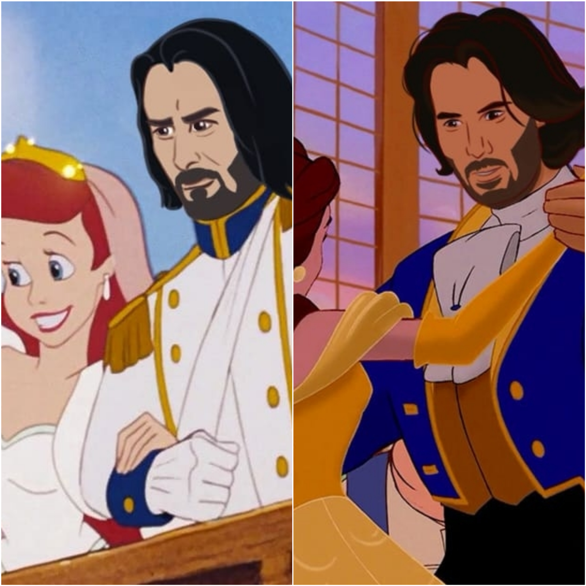 Keanu Reeves no papel de 9 príncipes da Disney