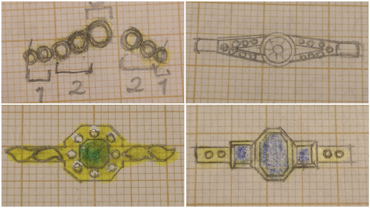 Esboços de anéis de noivado - designer Joana Capitão