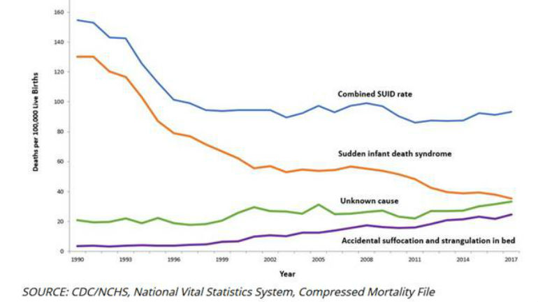 Estudo sobre mortes súbitas inesperadas de bebés nos Estados Unidos. 