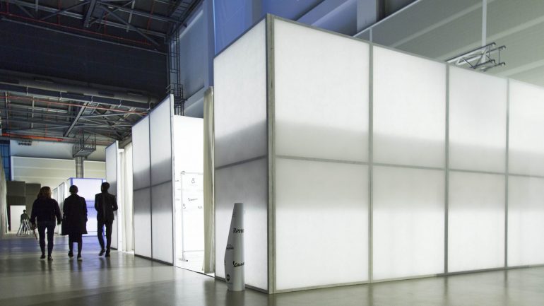 Uma das 4 cabines do backstage da ModaLisboa