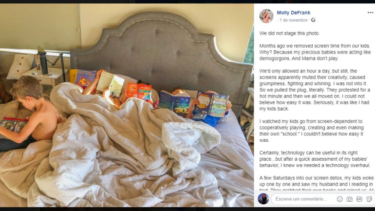 Esta é a publicação de Molly DeFrank no Facebook onde conta a experiência