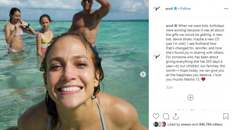 A declaração de Alex Rodriguez no dia de anos da namorada 