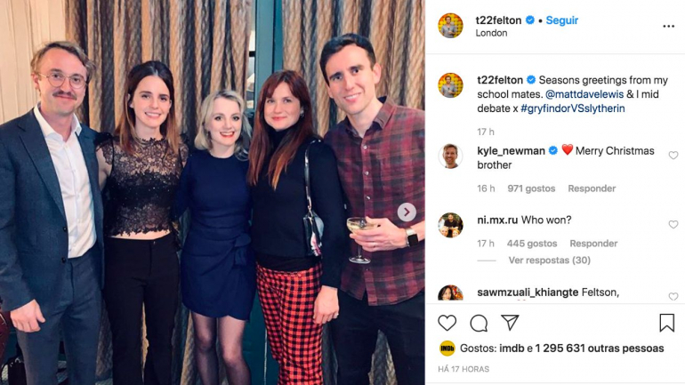 Emma Watson partilha foto com elenco de 'Harry Potter'