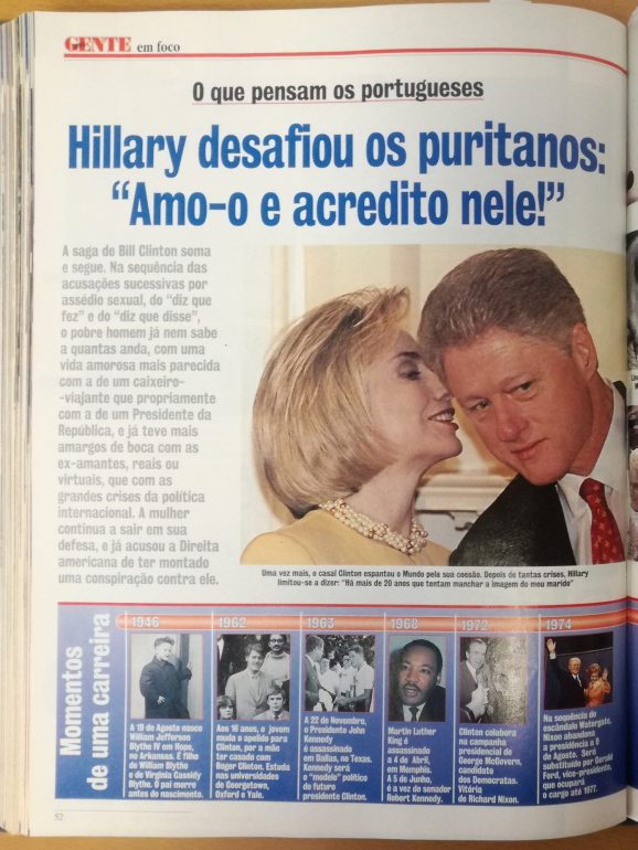 Hillary Clinton protegeu o marido do escândalo em que estava envolvido
