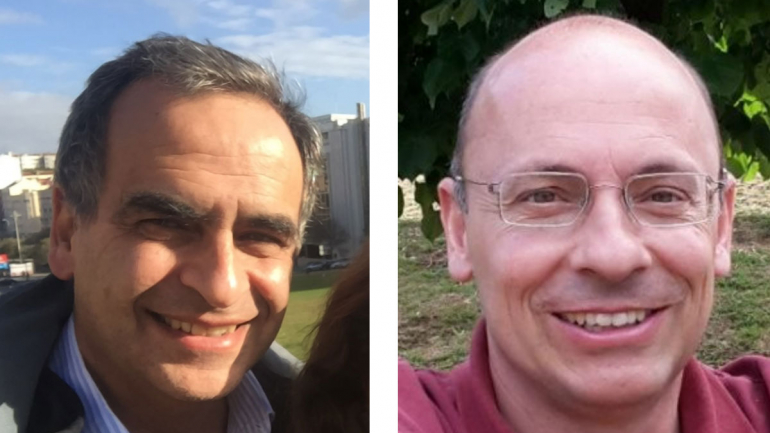 João Prieto à esquerda, Carlos Amaral à direita