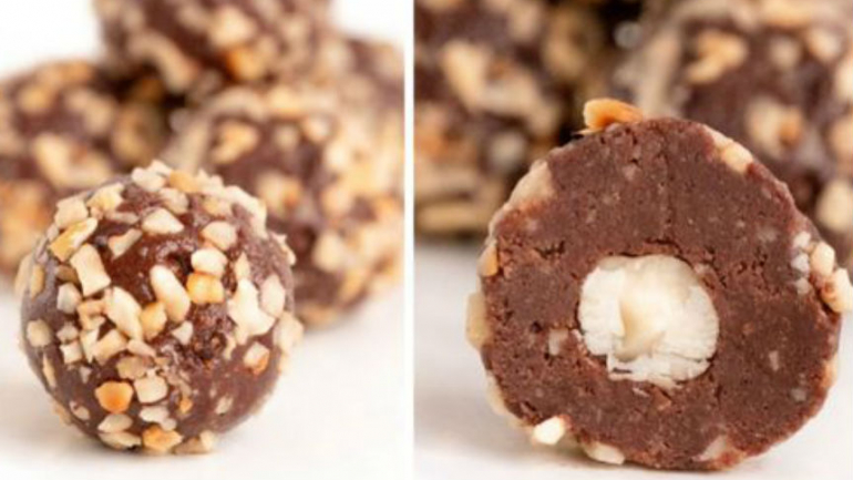 Nesta receita, os chocolates devem ficar mais ou menos com este aspeto.