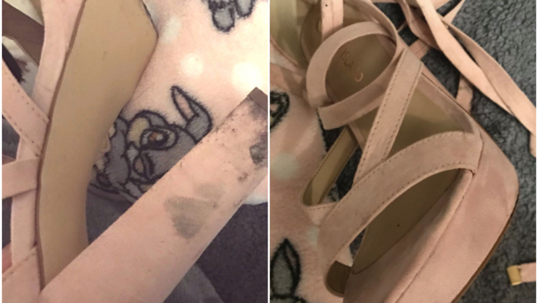 O antes e o depois dos sapatos de camurça