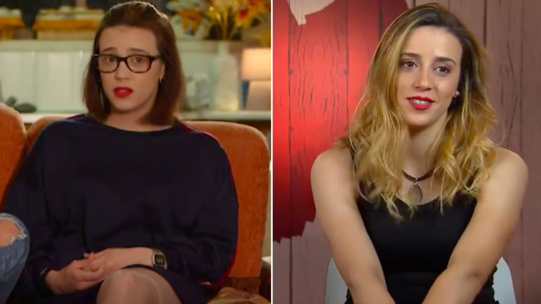 Andreia no programa 'Começar de Novo' (à esquerda) e 'First Dates' (à direita)