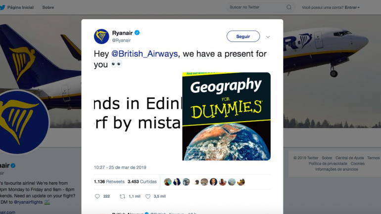 Ryanair goza com avião que aterrou no sítio errado — e a internet não perdoa
