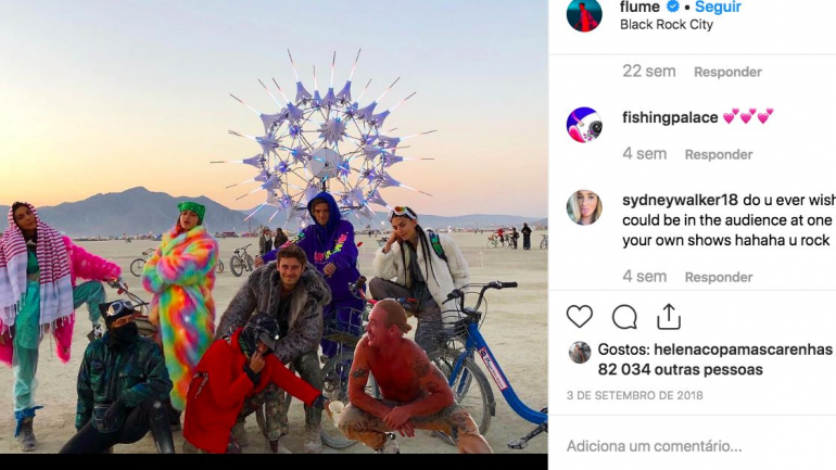Um dos poucos registos de Instagram de DJ Flume no Burning Man