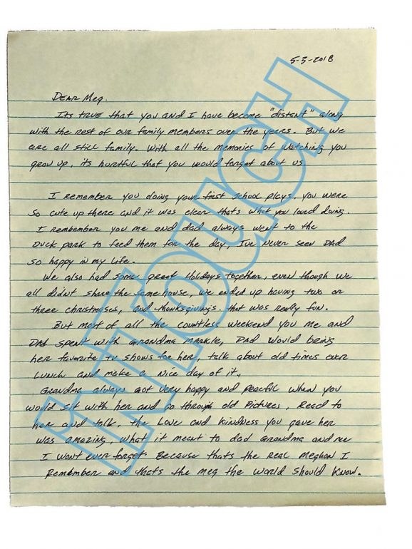 Segunda carta enviada pelo meio-irmão de Meghan Markle, na qual pede um convite para o casamento