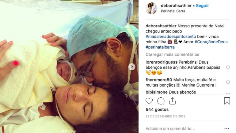 A jornalista publicou esta fotografia no dia de nascimento de Madalena