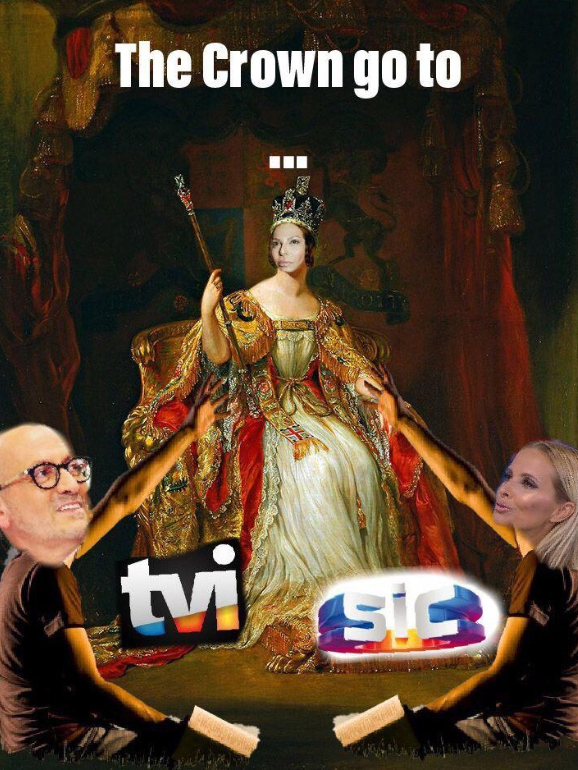 A montagem feita com Goucha, Cristina e Castelo Branco